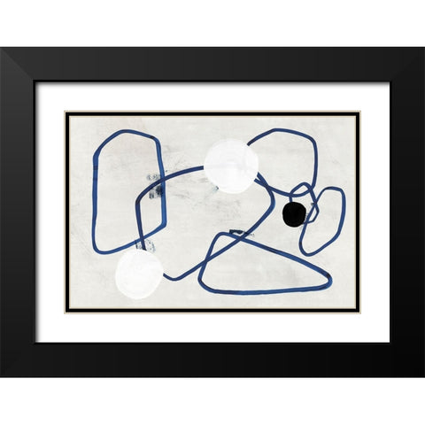 Midblue II Black Modern Wood Framed Art Print with Double Matting by PI Studio