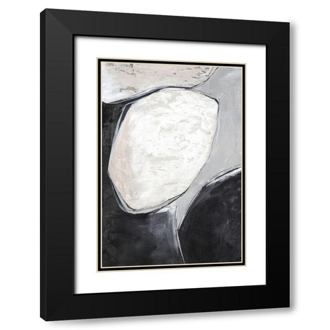 Falling Rocks I  Black Modern Wood Framed Art Print with Double Matting by PI Studio