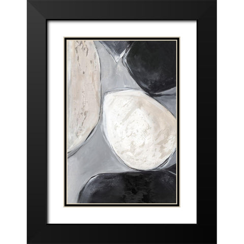 Falling Rocks II Black Modern Wood Framed Art Print with Double Matting by PI Studio