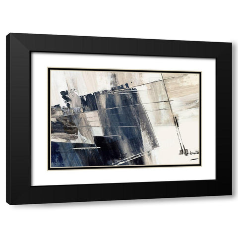 Forward Blue  Black Modern Wood Framed Art Print with Double Matting by PI Studio