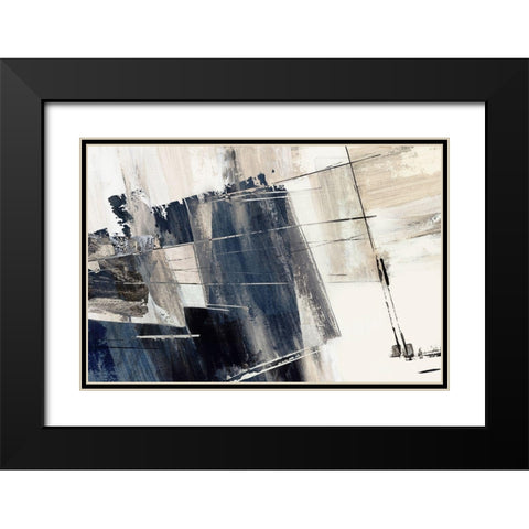 Forward Blue  Black Modern Wood Framed Art Print with Double Matting by PI Studio