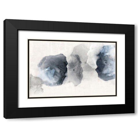 Crackled Blue Rocks  Black Modern Wood Framed Art Print with Double Matting by PI Studio