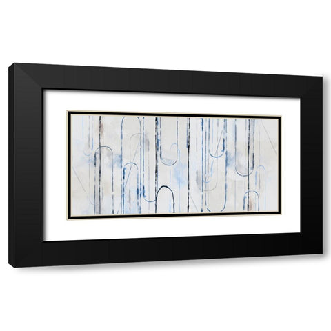Blue Paper Clips  Black Modern Wood Framed Art Print with Double Matting by PI Studio