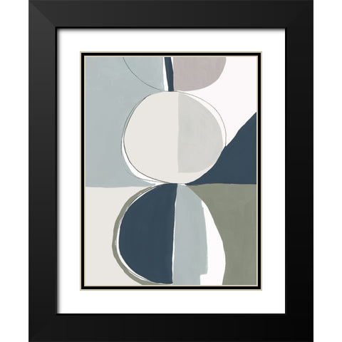 Speculate II Blue Version Black Modern Wood Framed Art Print with Double Matting by PI Galerie