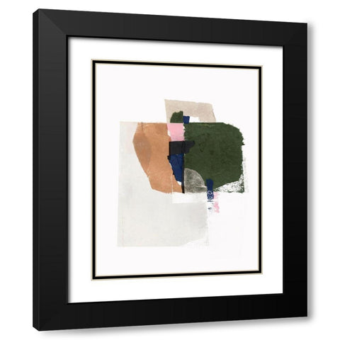 Patchwork Pieces I  Black Modern Wood Framed Art Print with Double Matting by PI Studio