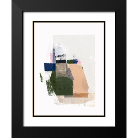 Patchwork Pieces II Black Modern Wood Framed Art Print with Double Matting by PI Studio