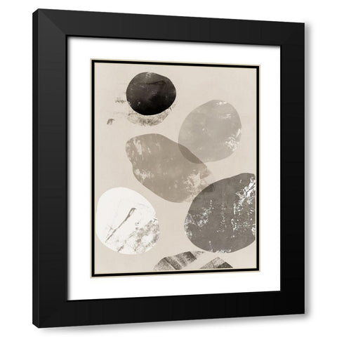 Floating Rocks I  Black Modern Wood Framed Art Print with Double Matting by PI Studio