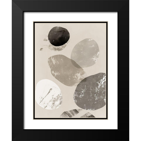 Floating Rocks I  Black Modern Wood Framed Art Print with Double Matting by PI Studio