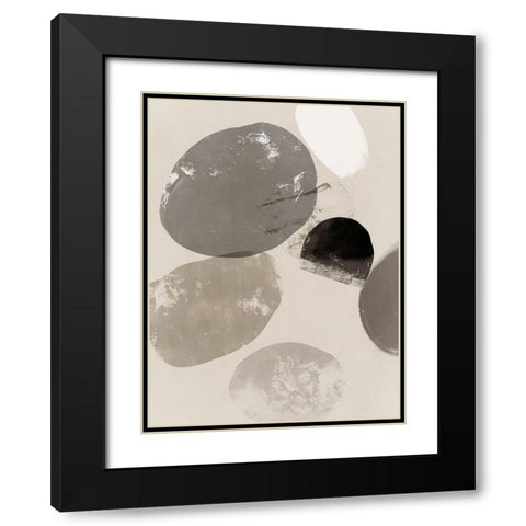 Floating Rocks II Black Modern Wood Framed Art Print with Double Matting by PI Studio