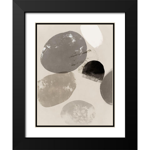 Floating Rocks II Black Modern Wood Framed Art Print with Double Matting by PI Studio