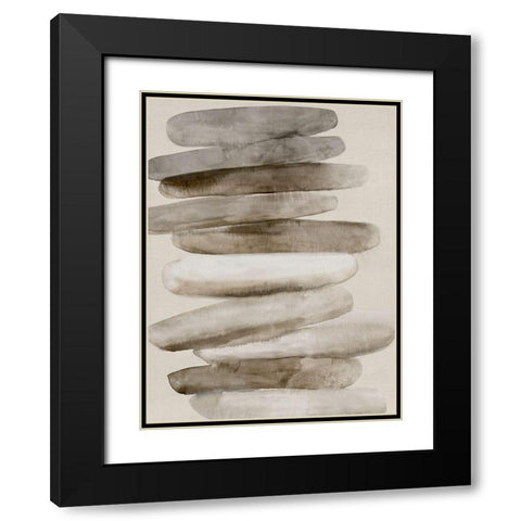 Stacked Rocks I Black Modern Wood Framed Art Print with Double Matting by PI Studio