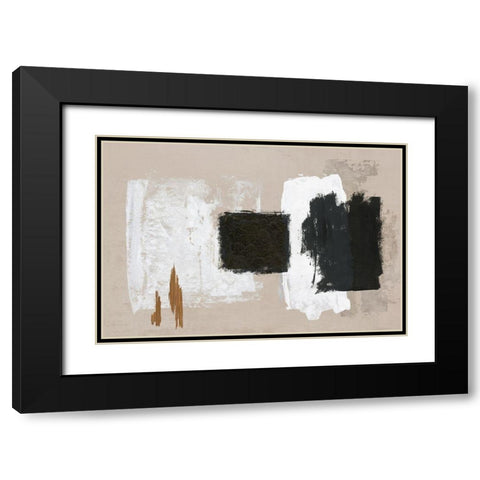 Golden Slate  Black Modern Wood Framed Art Print with Double Matting by PI Studio