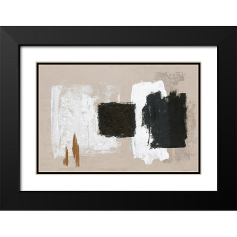 Golden Slate  Black Modern Wood Framed Art Print with Double Matting by PI Studio