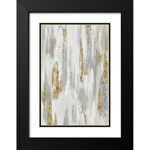 Flooding Gold II Black Modern Wood Framed Art Print with Double Matting by PI Studio