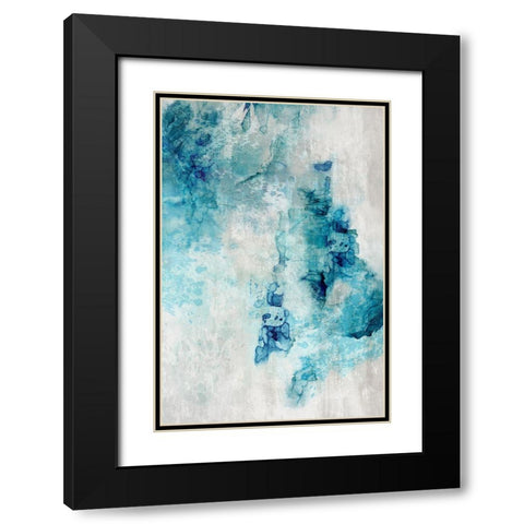 Laced Blue  Black Modern Wood Framed Art Print with Double Matting by PI Studio