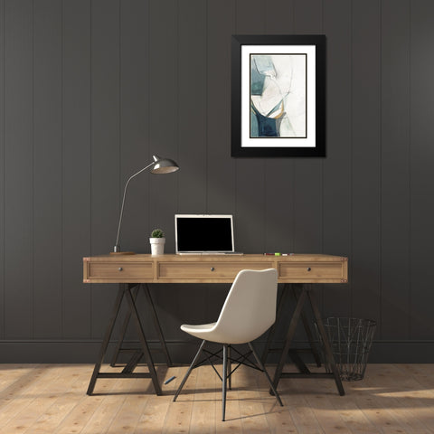 Merging I  Black Modern Wood Framed Art Print with Double Matting by PI Studio