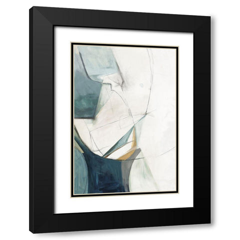 Merging I  Black Modern Wood Framed Art Print with Double Matting by PI Studio