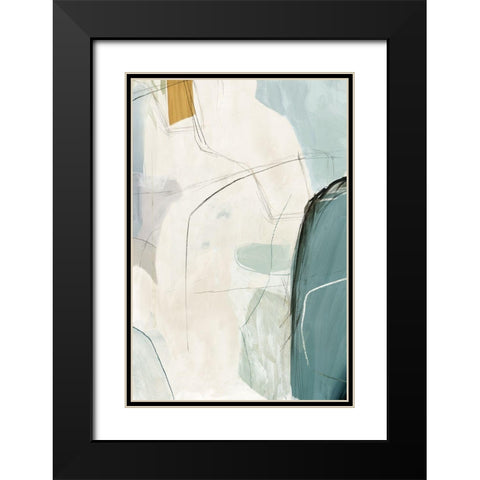 Merging II Black Modern Wood Framed Art Print with Double Matting by PI Studio