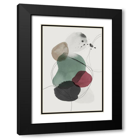 Kachi II Black Modern Wood Framed Art Print with Double Matting by PI Studio