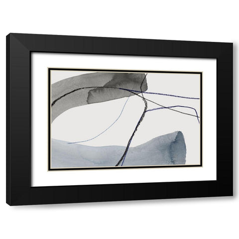 Wrapped I Black Modern Wood Framed Art Print with Double Matting by PI Studio