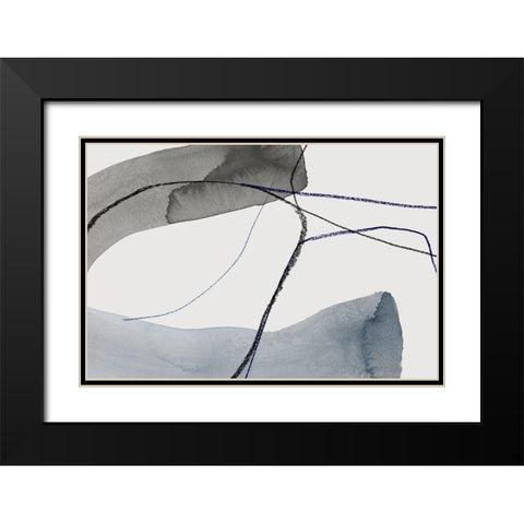 Wrapped I Black Modern Wood Framed Art Print with Double Matting by PI Studio