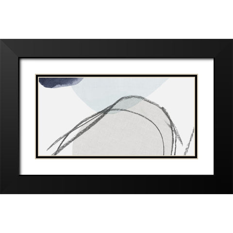 Scribbles I Black Modern Wood Framed Art Print with Double Matting by PI Studio