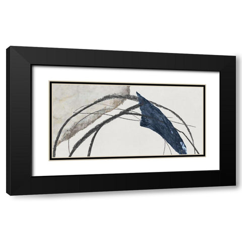 Blue Scribbles I  Black Modern Wood Framed Art Print with Double Matting by PI Studio