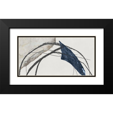 Blue Scribbles I  Black Modern Wood Framed Art Print with Double Matting by PI Studio