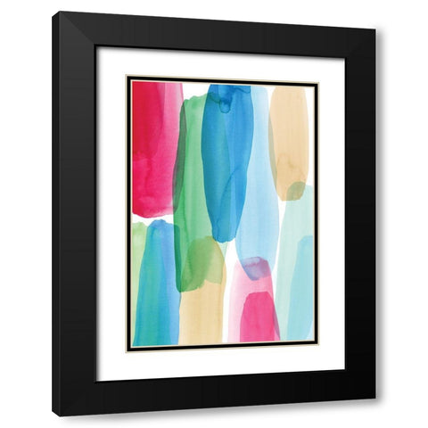 Accent Pink I  Black Modern Wood Framed Art Print with Double Matting by PI Studio