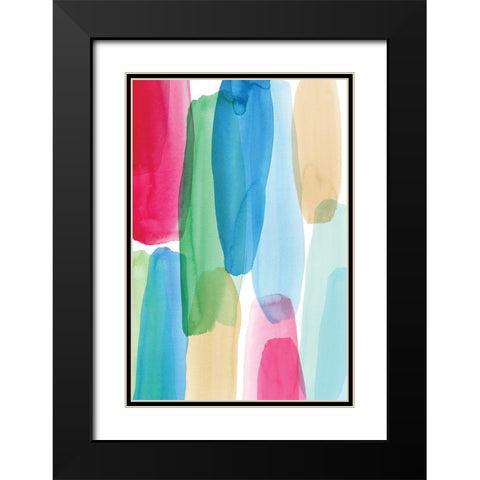 Accent Pink I  Black Modern Wood Framed Art Print with Double Matting by PI Studio