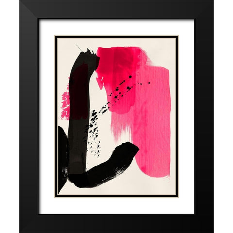 Bright Strokes I  Black Modern Wood Framed Art Print with Double Matting by PI Studio