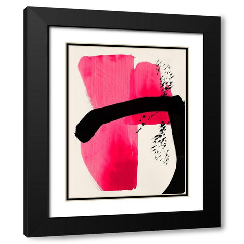 Bright Strokes II Black Modern Wood Framed Art Print with Double Matting by PI Studio