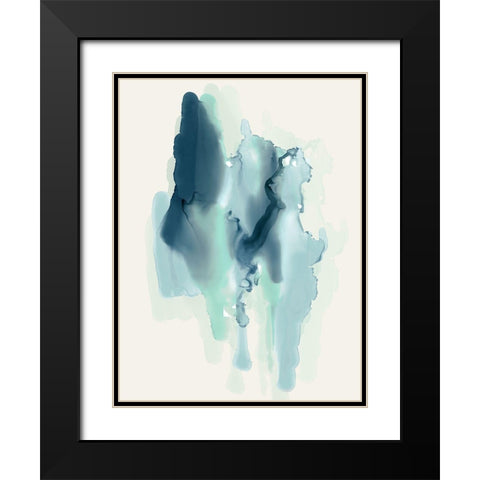 Blue Blobs  Black Modern Wood Framed Art Print with Double Matting by PI Studio