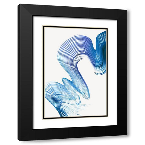 Blue Swag I  Black Modern Wood Framed Art Print with Double Matting by PI Studio