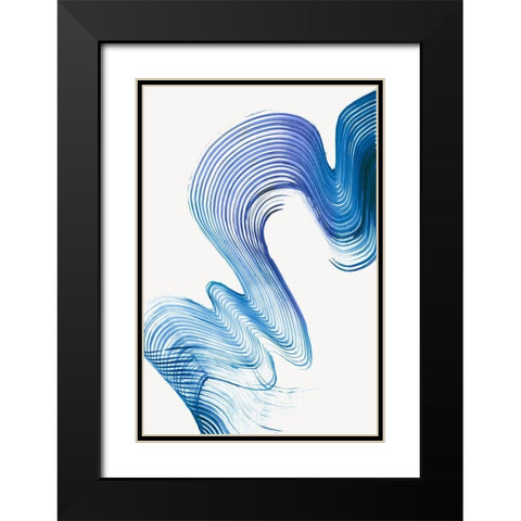 Blue Swag I  Black Modern Wood Framed Art Print with Double Matting by PI Studio