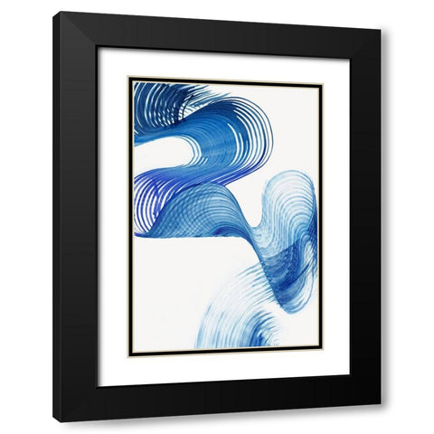 Blue Swag II Black Modern Wood Framed Art Print with Double Matting by PI Studio