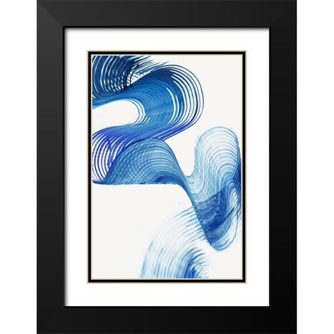 Blue Swag II Black Modern Wood Framed Art Print with Double Matting by PI Studio