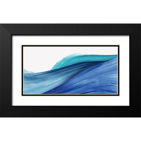 Narrative Blue Threads II  Black Modern Wood Framed Art Print with Double Matting by PI Studio