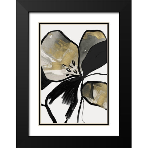 Yellow Botanical II  Black Modern Wood Framed Art Print with Double Matting by PI Studio