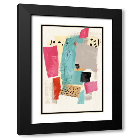 Colourful Collage I  Black Modern Wood Framed Art Print with Double Matting by PI Studio