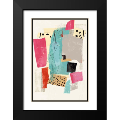 Colourful Collage I  Black Modern Wood Framed Art Print with Double Matting by PI Studio