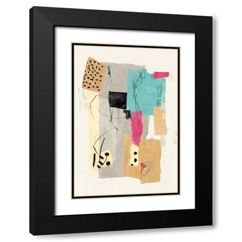 Colourful Collage II Black Modern Wood Framed Art Print with Double Matting by PI Studio