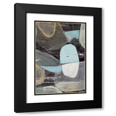 Stone Pebbles I  Black Modern Wood Framed Art Print with Double Matting by PI Studio