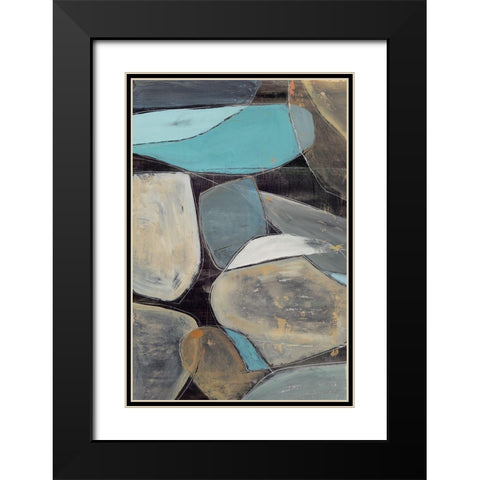 Stone Pebbles II Black Modern Wood Framed Art Print with Double Matting by PI Studio