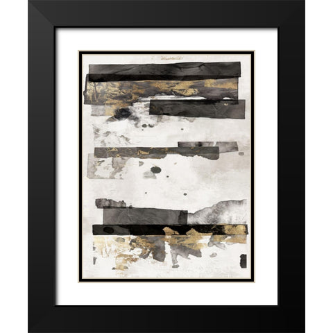 Gold and Black Ink II Black Modern Wood Framed Art Print with Double Matting by PI Studio