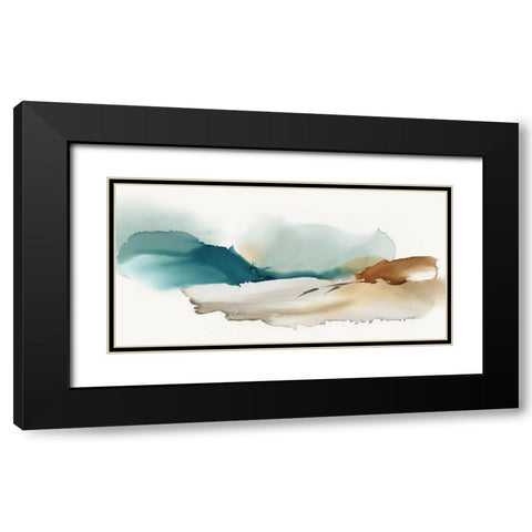 Inky Blue Mountains  Black Modern Wood Framed Art Print with Double Matting by PI Studio