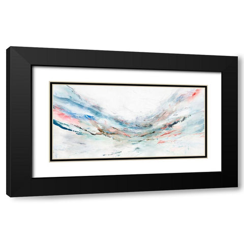 Blue Mountain Black Modern Wood Framed Art Print with Double Matting by PI Studio