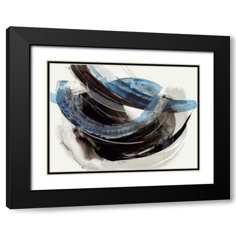 Enso  Black Modern Wood Framed Art Print with Double Matting by PI Studio