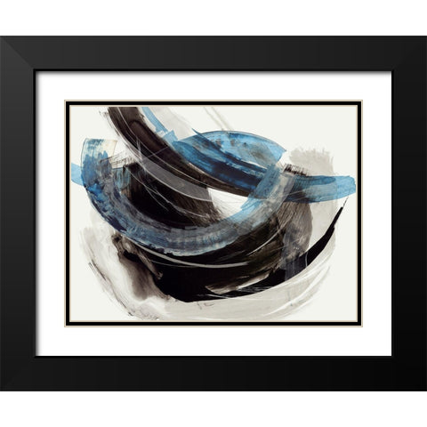 Enso  Black Modern Wood Framed Art Print with Double Matting by PI Studio