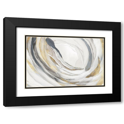 Ripped Paper  Black Modern Wood Framed Art Print with Double Matting by PI Studio